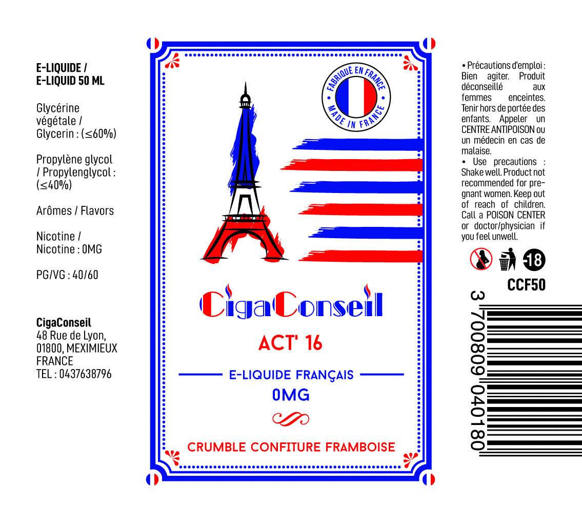 Act’ 16 Crumble Confiture Framboise - CIGACONSEIL